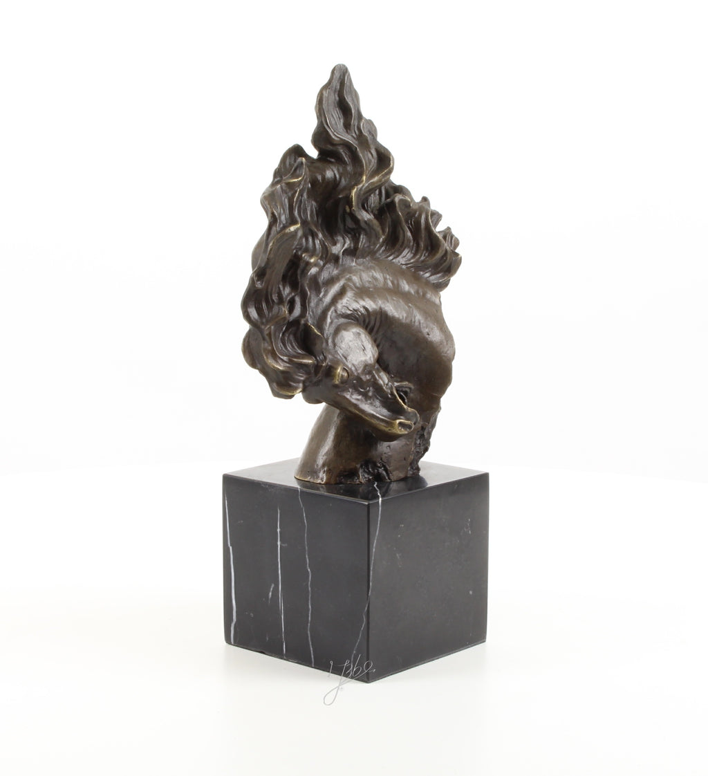 Bronzen paardenhoofd sculptuur