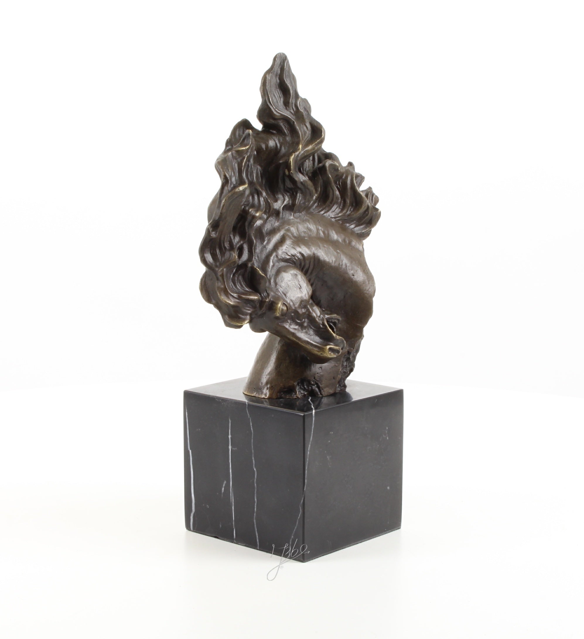 Bronzen paardenhoofd sculptuur