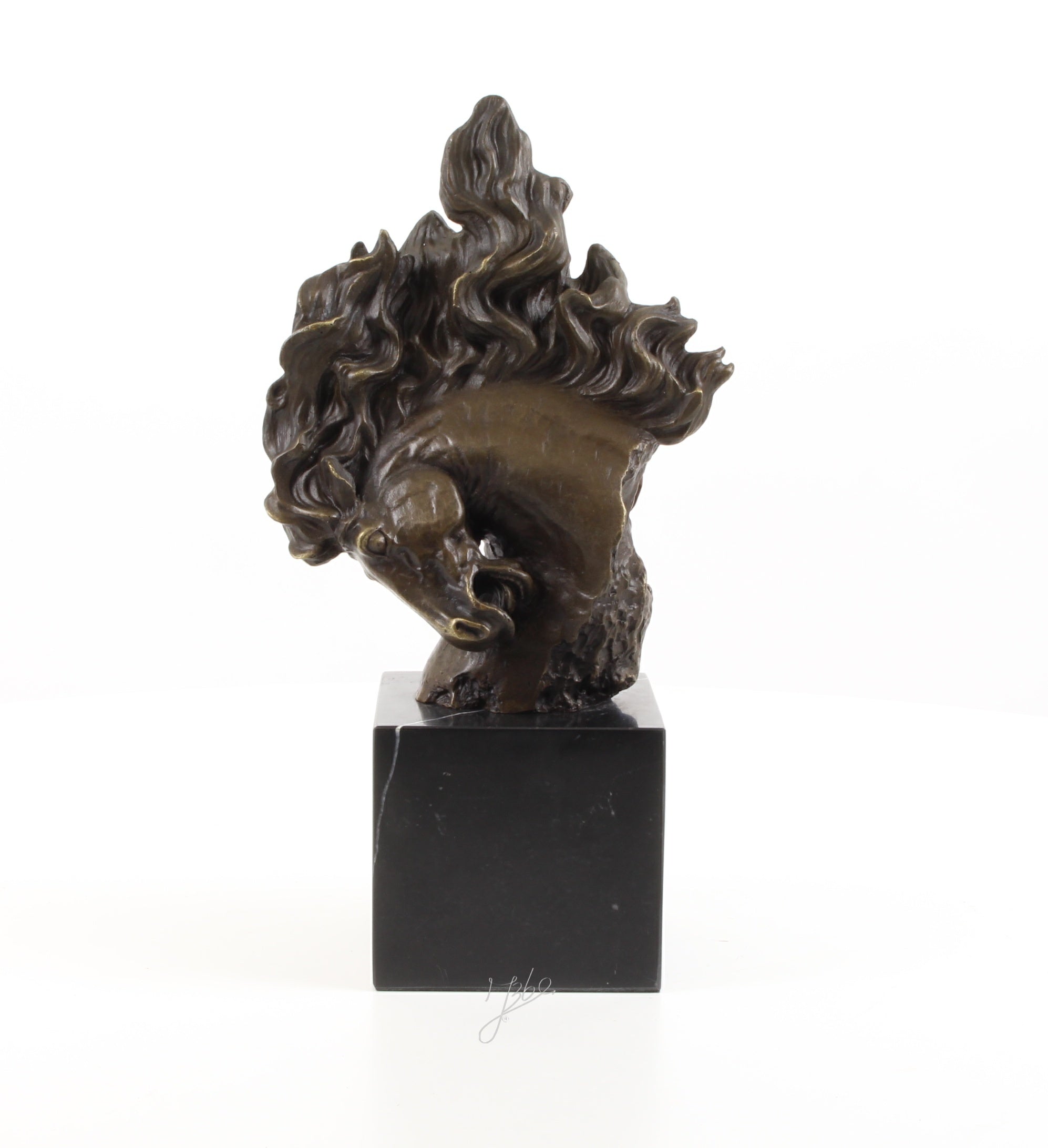 Bronzen paardenhoofd sculptuur