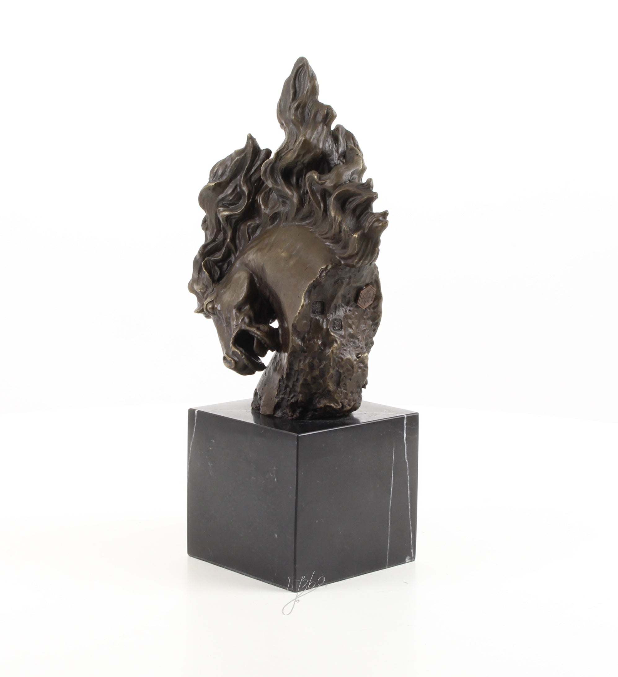 Bronzen paardenhoofd sculptuur