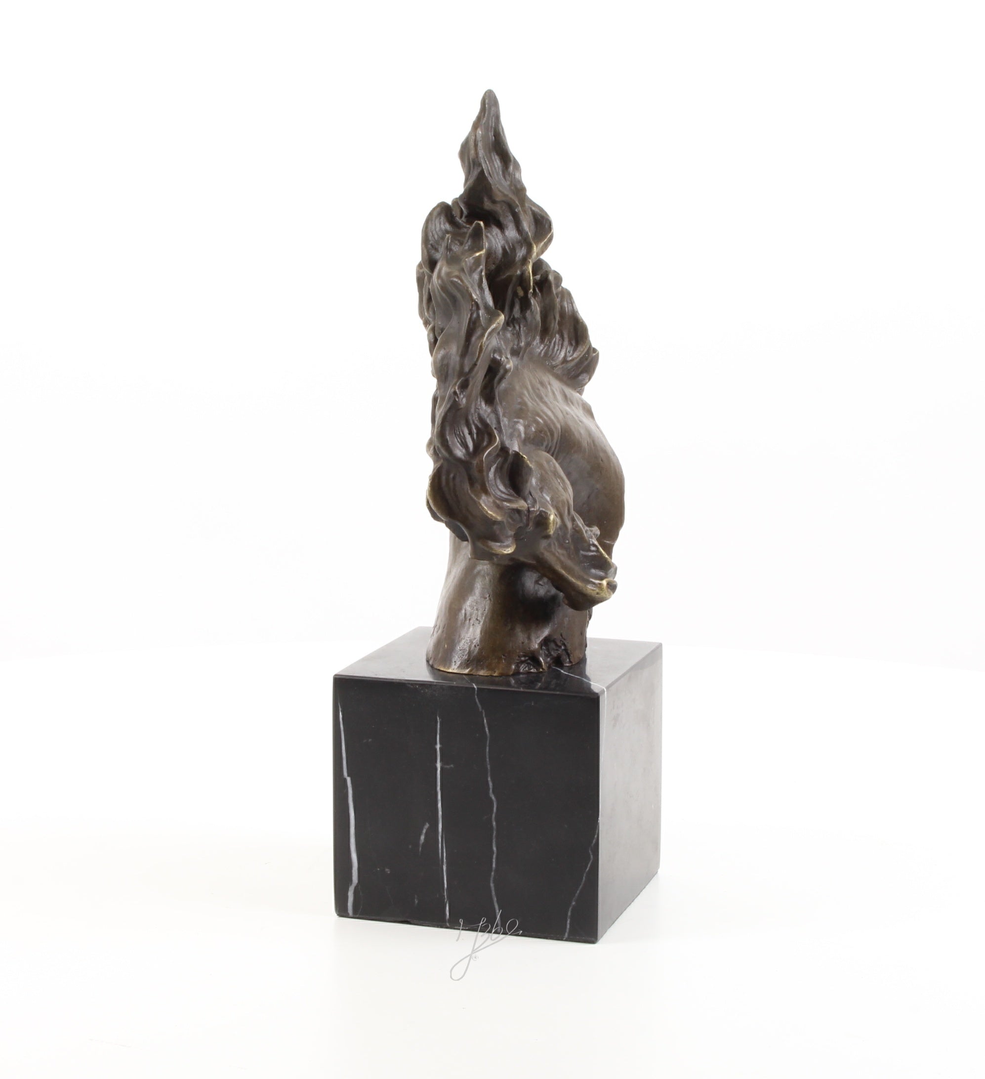 Bronzen paardenhoofd sculptuur