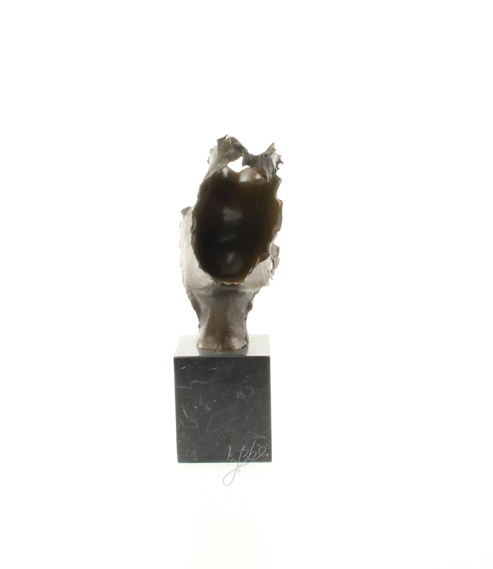Twee kussende gezichten – Brons sculptuur op sokkel 45,9 cm