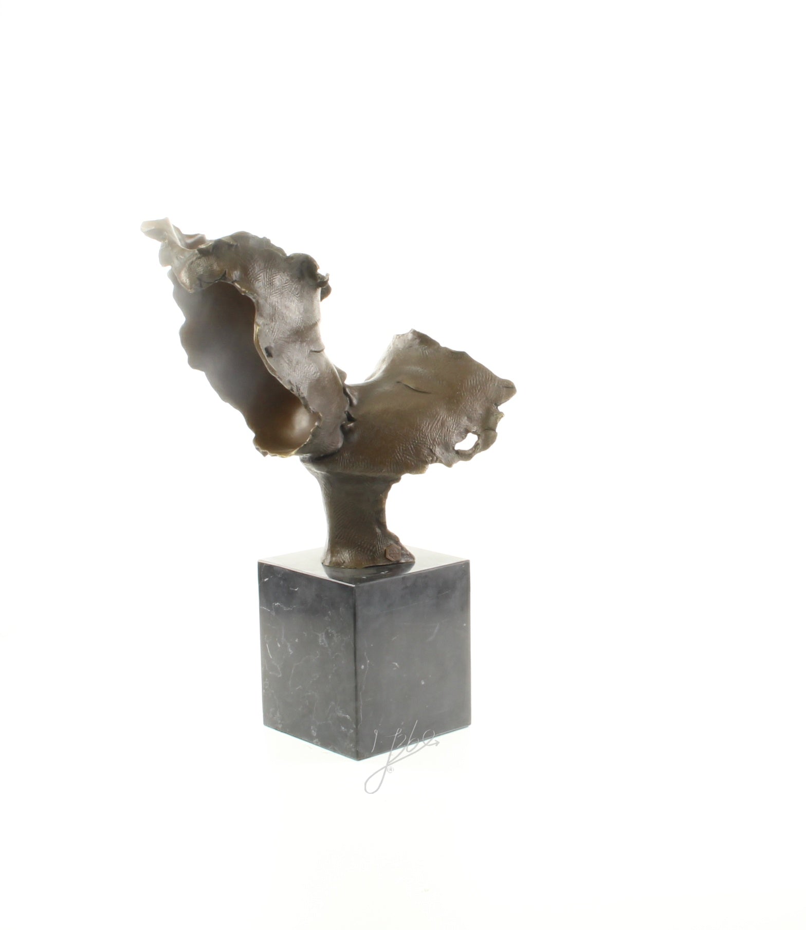 Twee kussende gezichten – Brons sculptuur op sokkel 45,9 cm