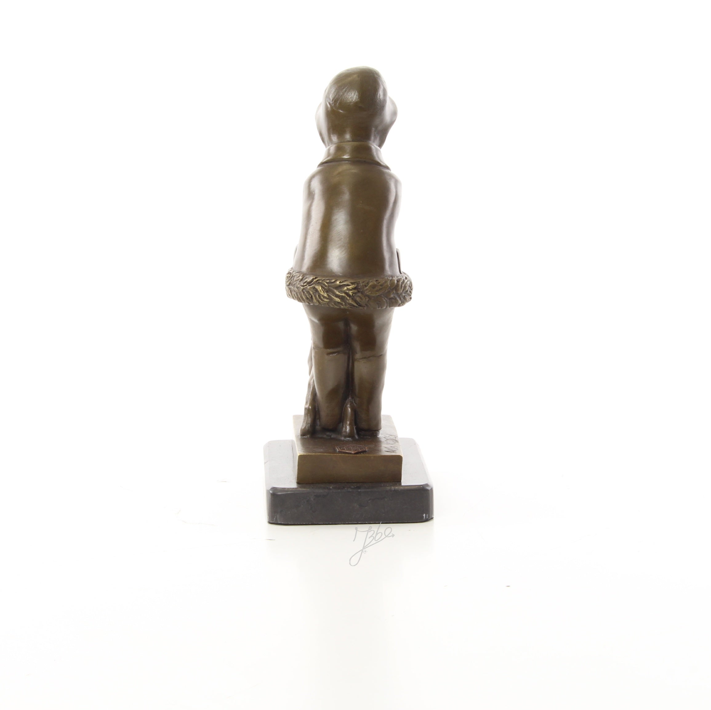 Meisje met hond – Brons sculptuur op sokkel 21,3 cm