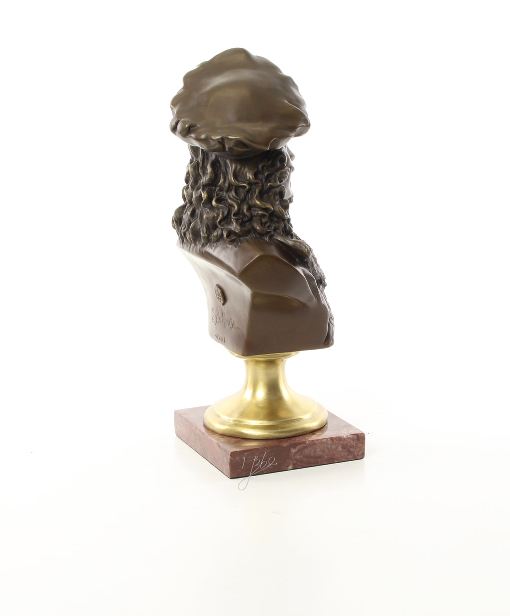 Bronzen buste Rembrandt op marmer sokkel