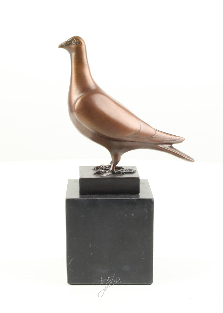 Duif – Brons sculptuur op marmeren sokkel 20 cm