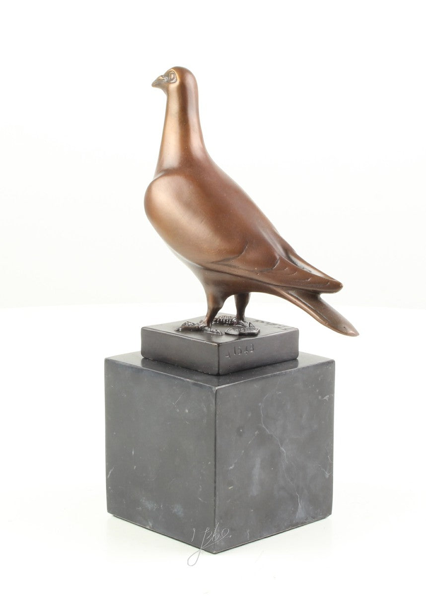 Duif – Brons sculptuur op marmeren sokkel 20 cm