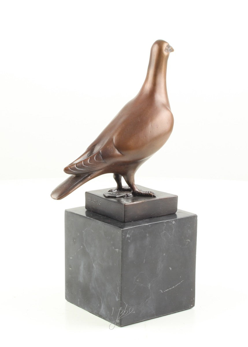 Duif – Brons sculptuur op marmeren sokkel 20 cm