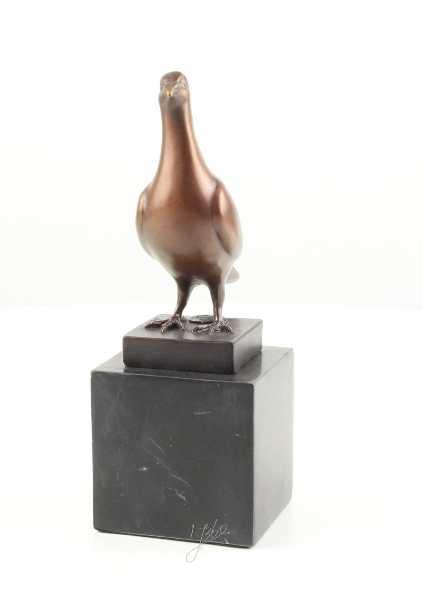 Duif – Brons sculptuur op marmeren sokkel 20 cm