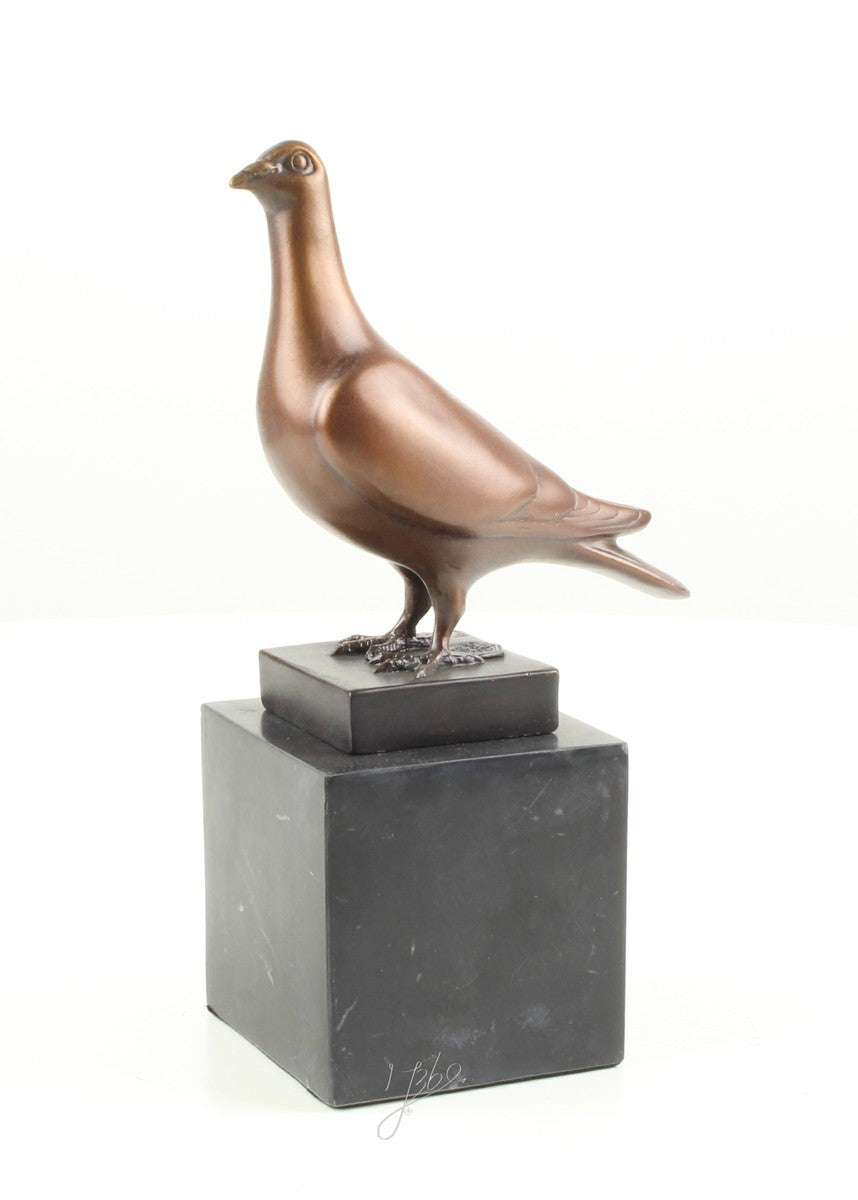 Duif – Brons sculptuur op marmeren sokkel 20 cm