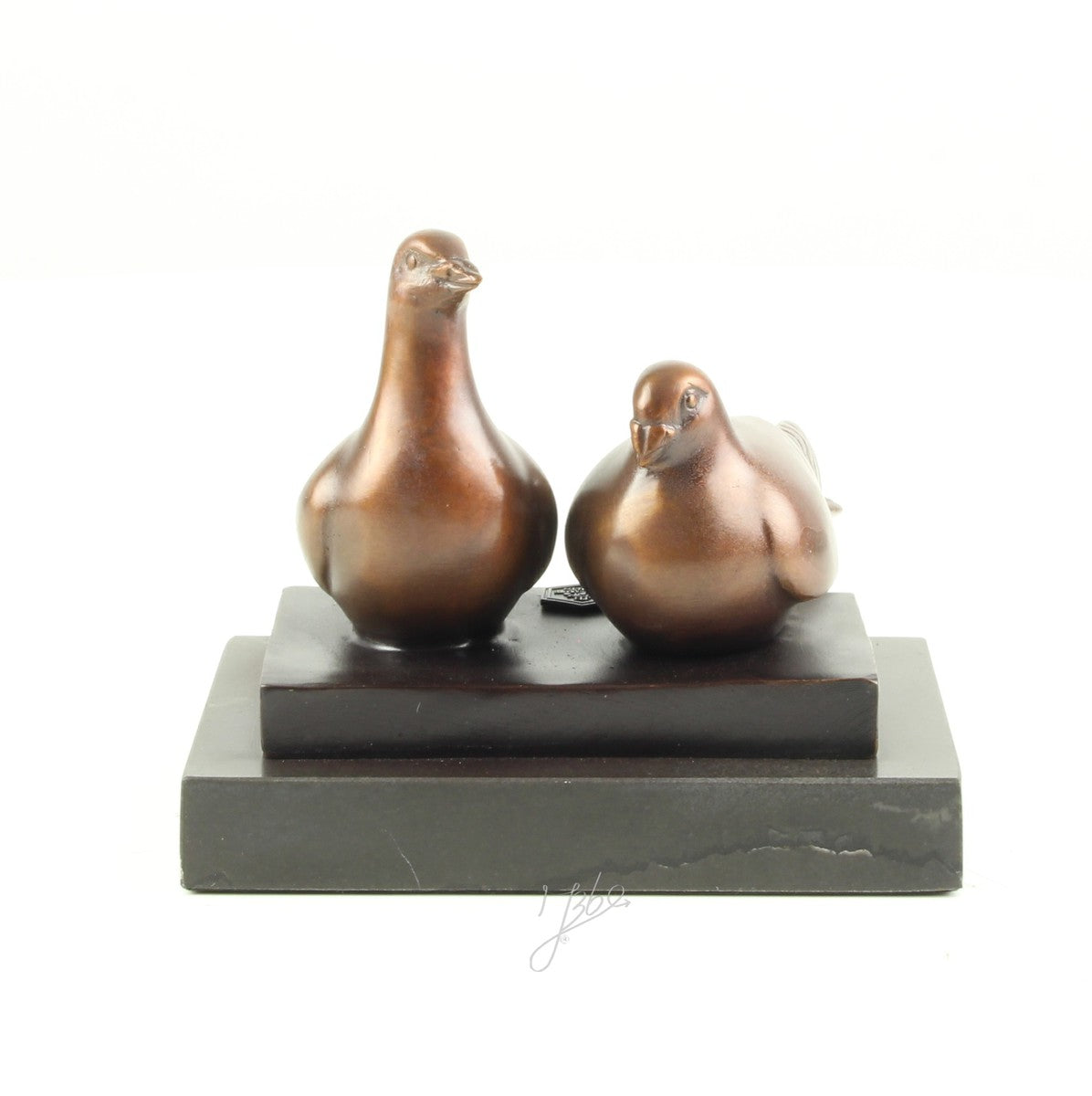 Duivenpaar – Brons sculptuur op marmeren sokkel 10,2 cm