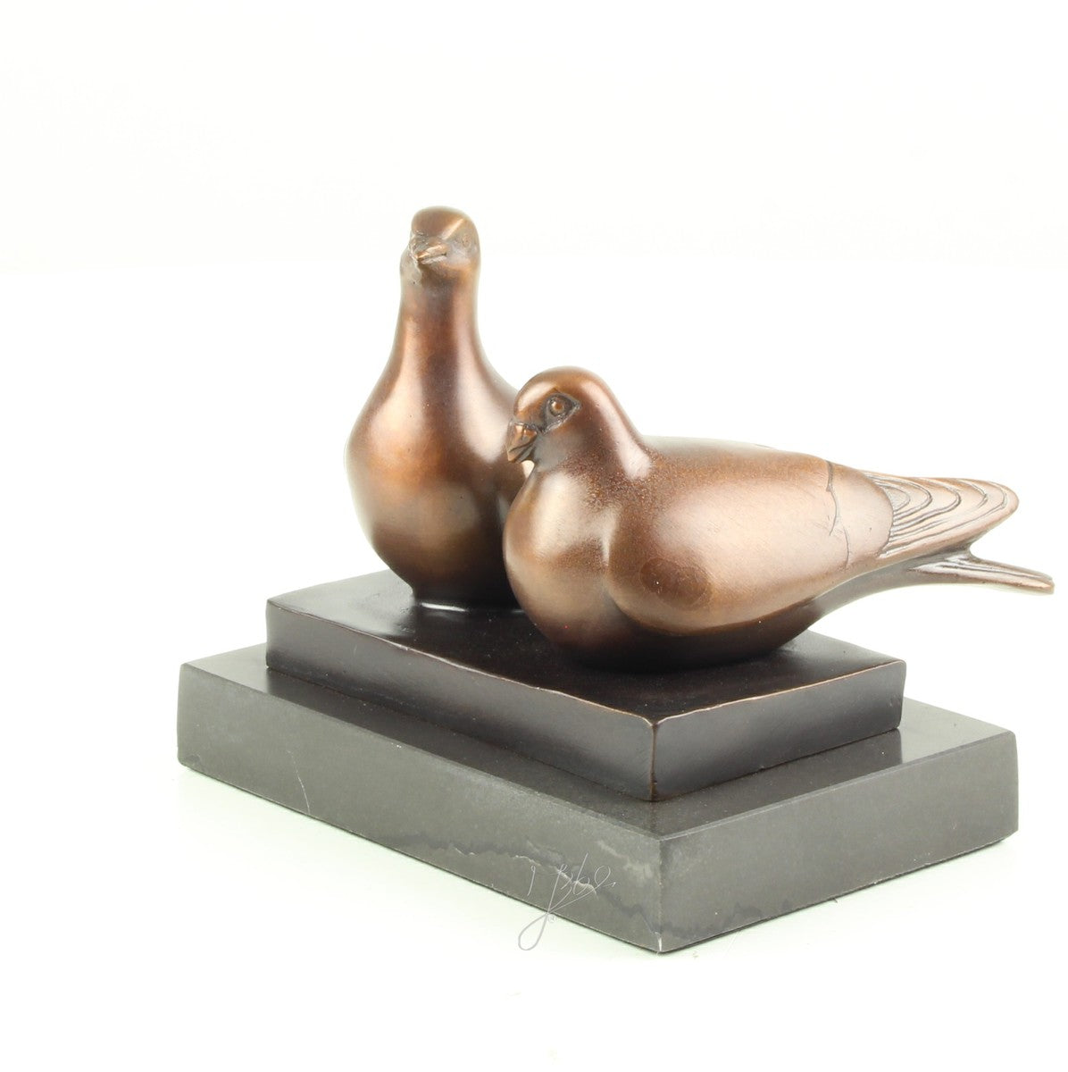 Duivenpaar – Brons sculptuur op marmeren sokkel 10,2 cm