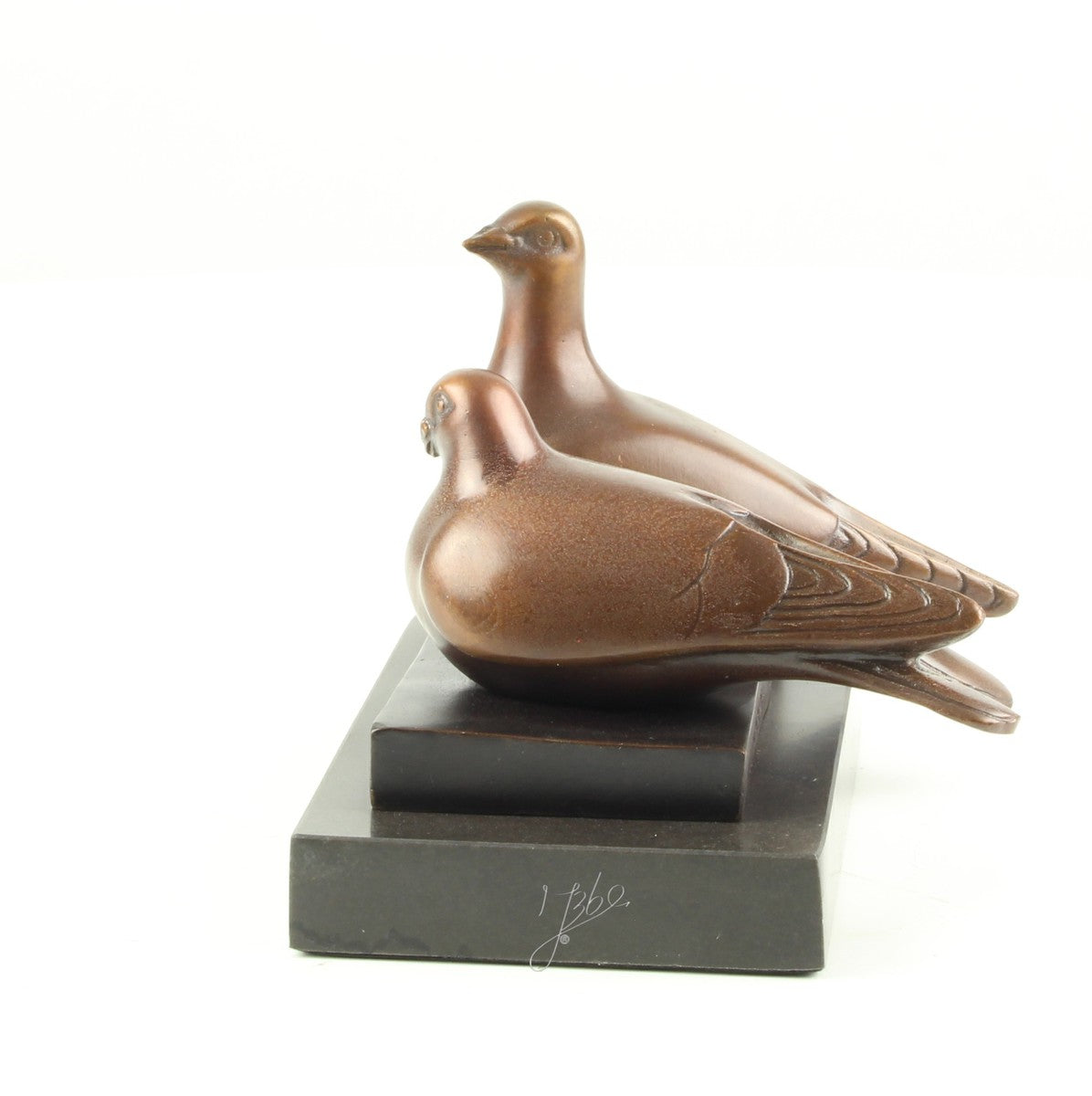 Duivenpaar – Brons sculptuur op marmeren sokkel 10,2 cm