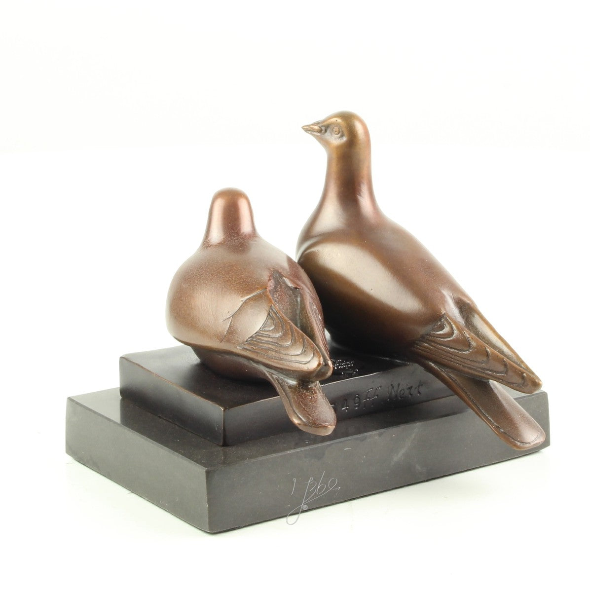 Duivenpaar – Brons sculptuur op marmeren sokkel 10,2 cm