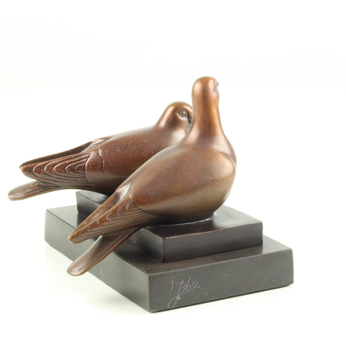 Duivenpaar – Brons sculptuur op marmeren sokkel 10,2 cm