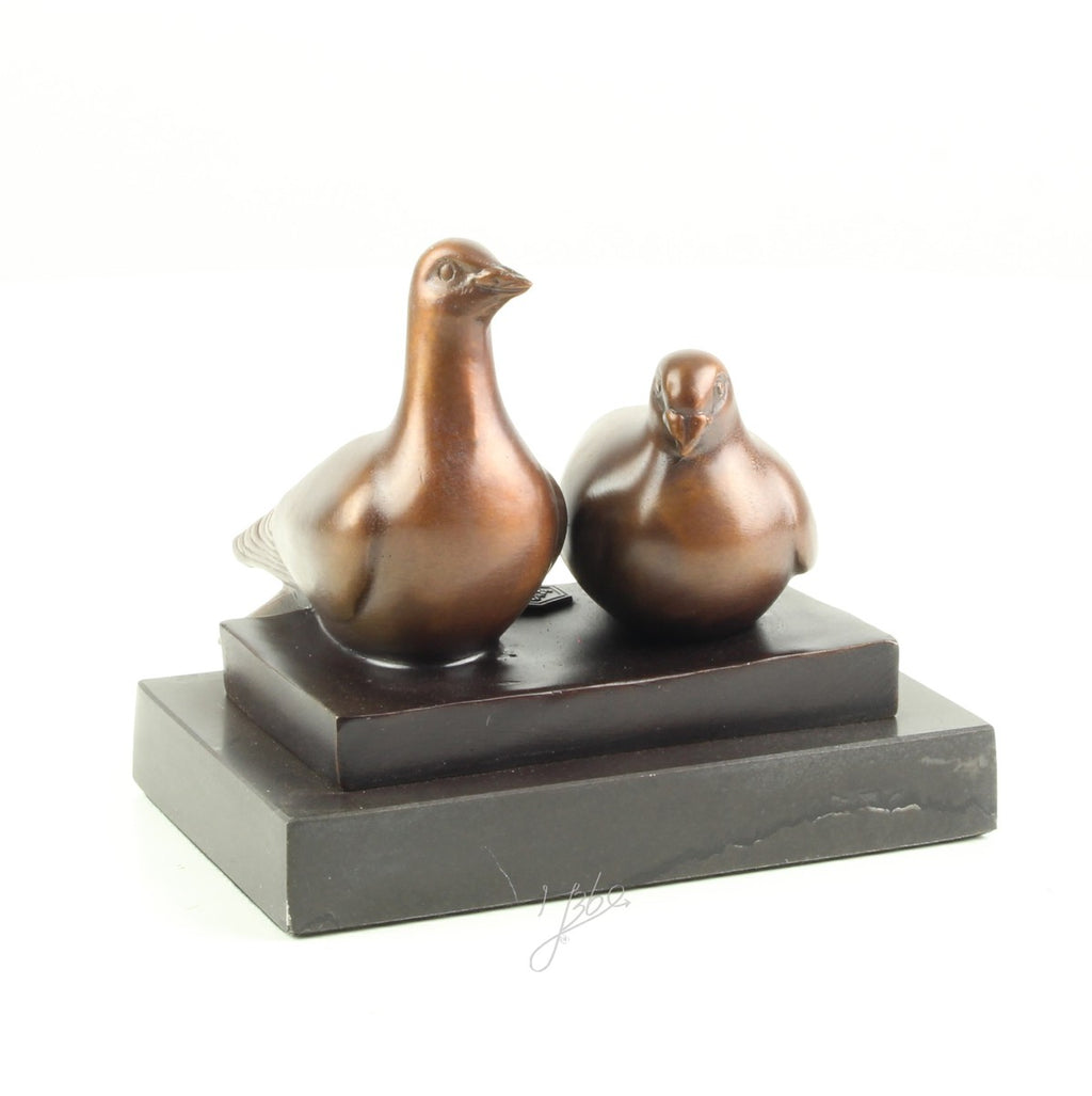Duivenpaar – Brons sculptuur op marmeren sokkel 10,2 cm
