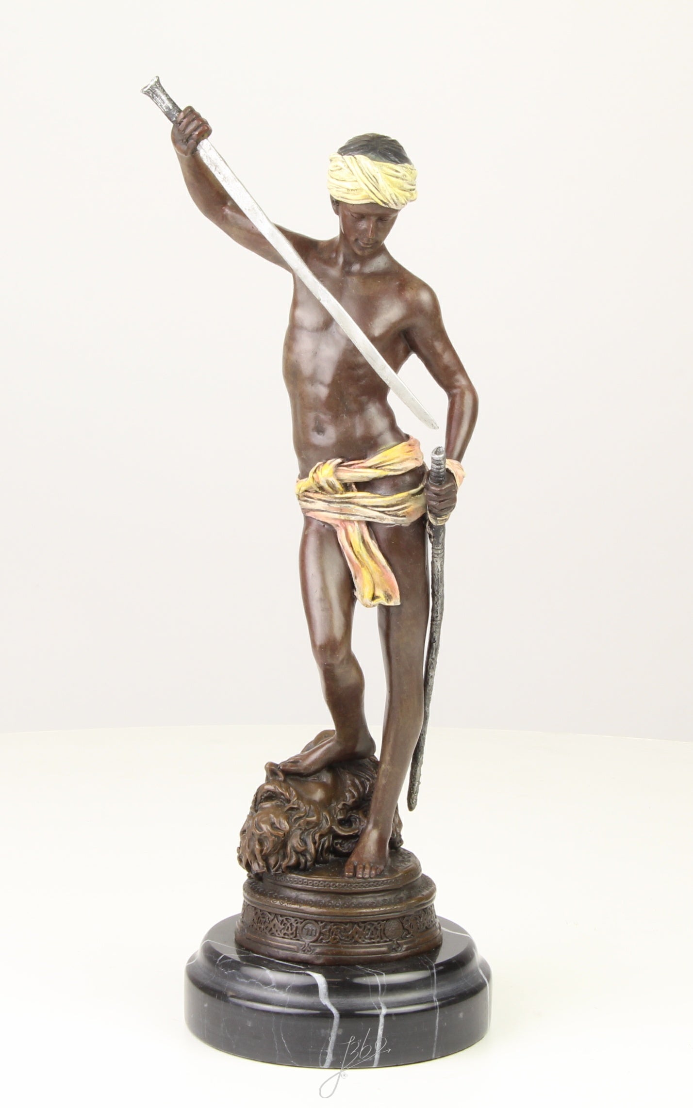 David Over Goliath - Bronzen sculptuur - 33 cm