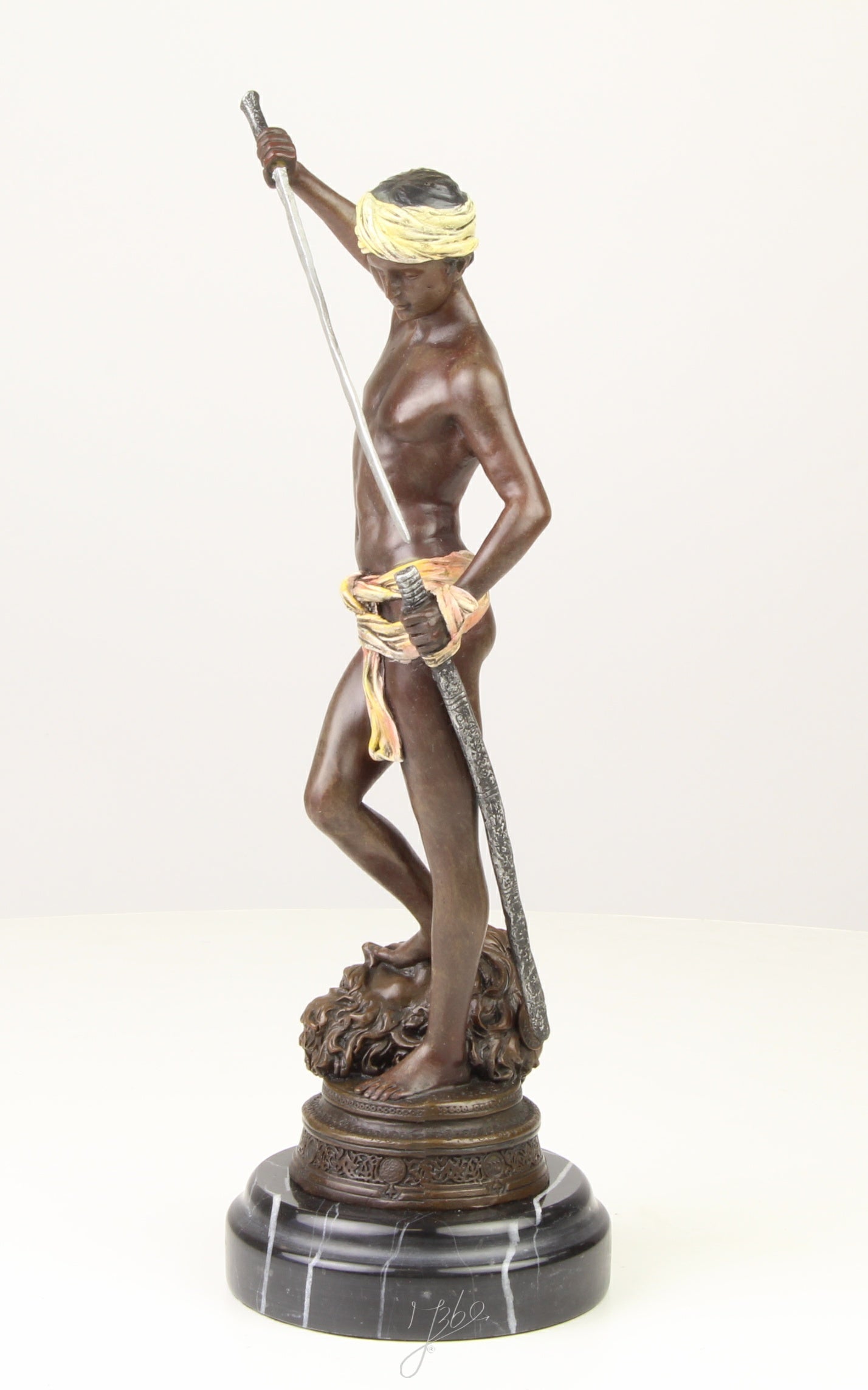 David Over Goliath - Bronzen sculptuur - 33 cm