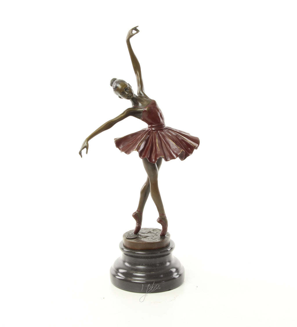 Bronzen ballerina op sokkel
