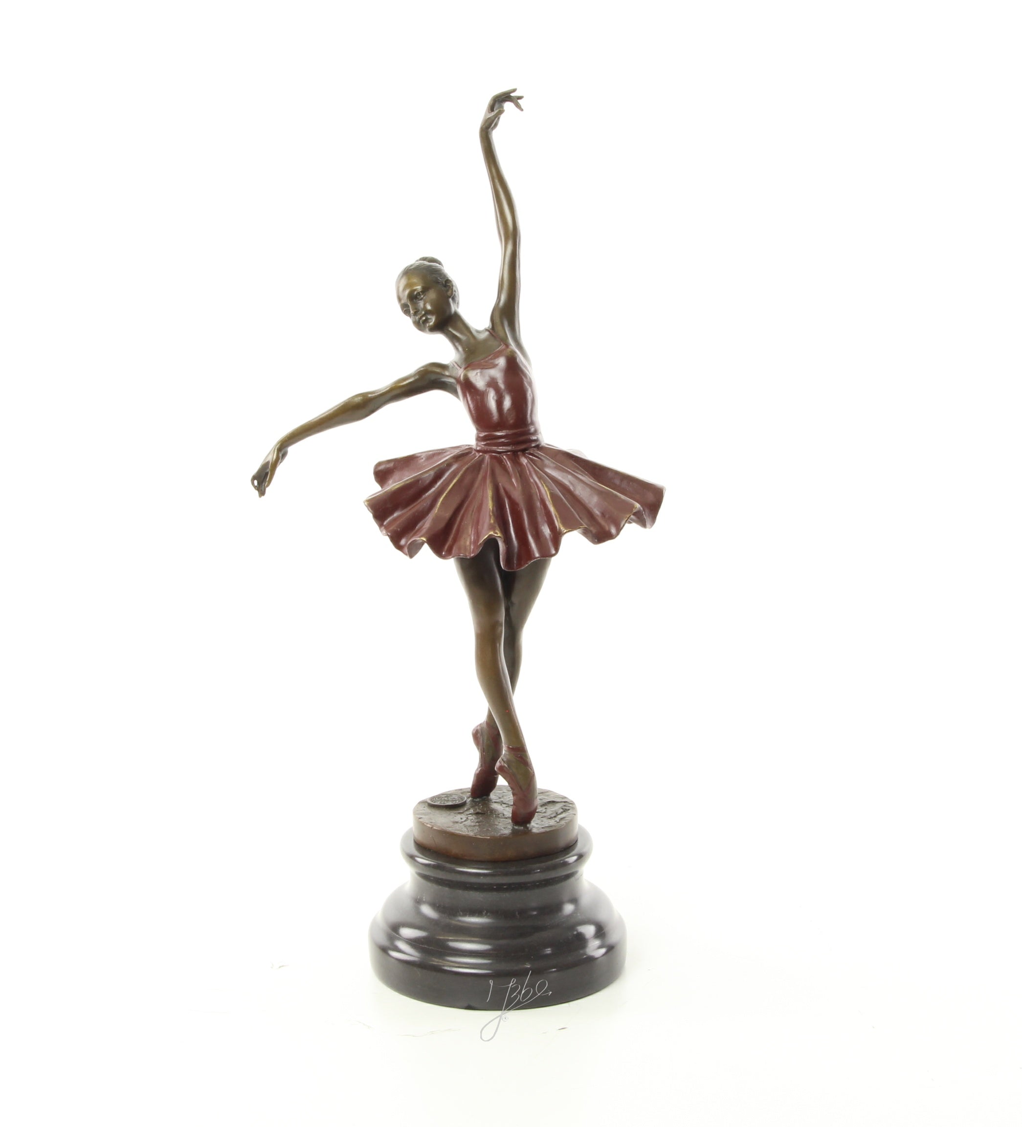 Bronzen ballerina op sokkel