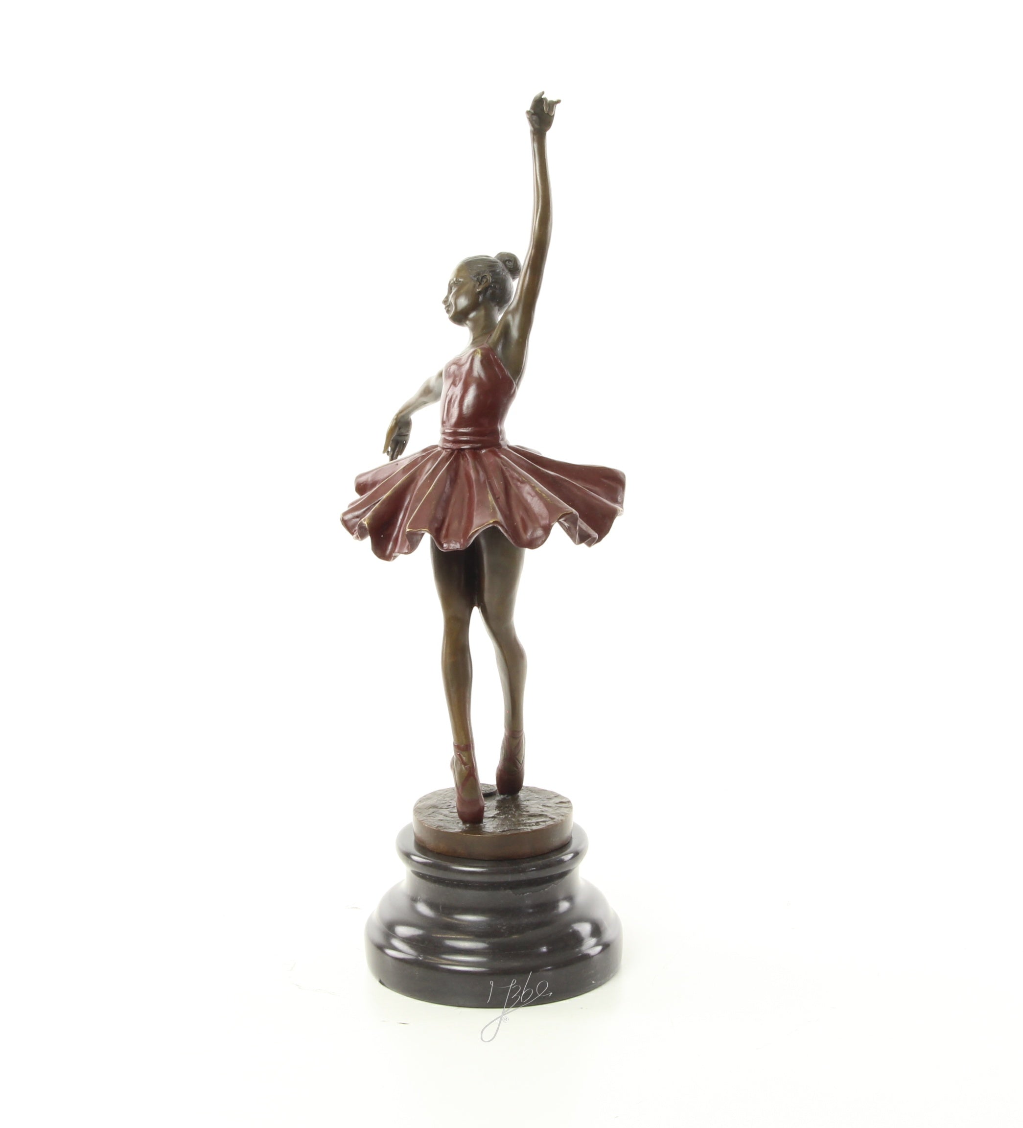 Bronzen ballerina op sokkel