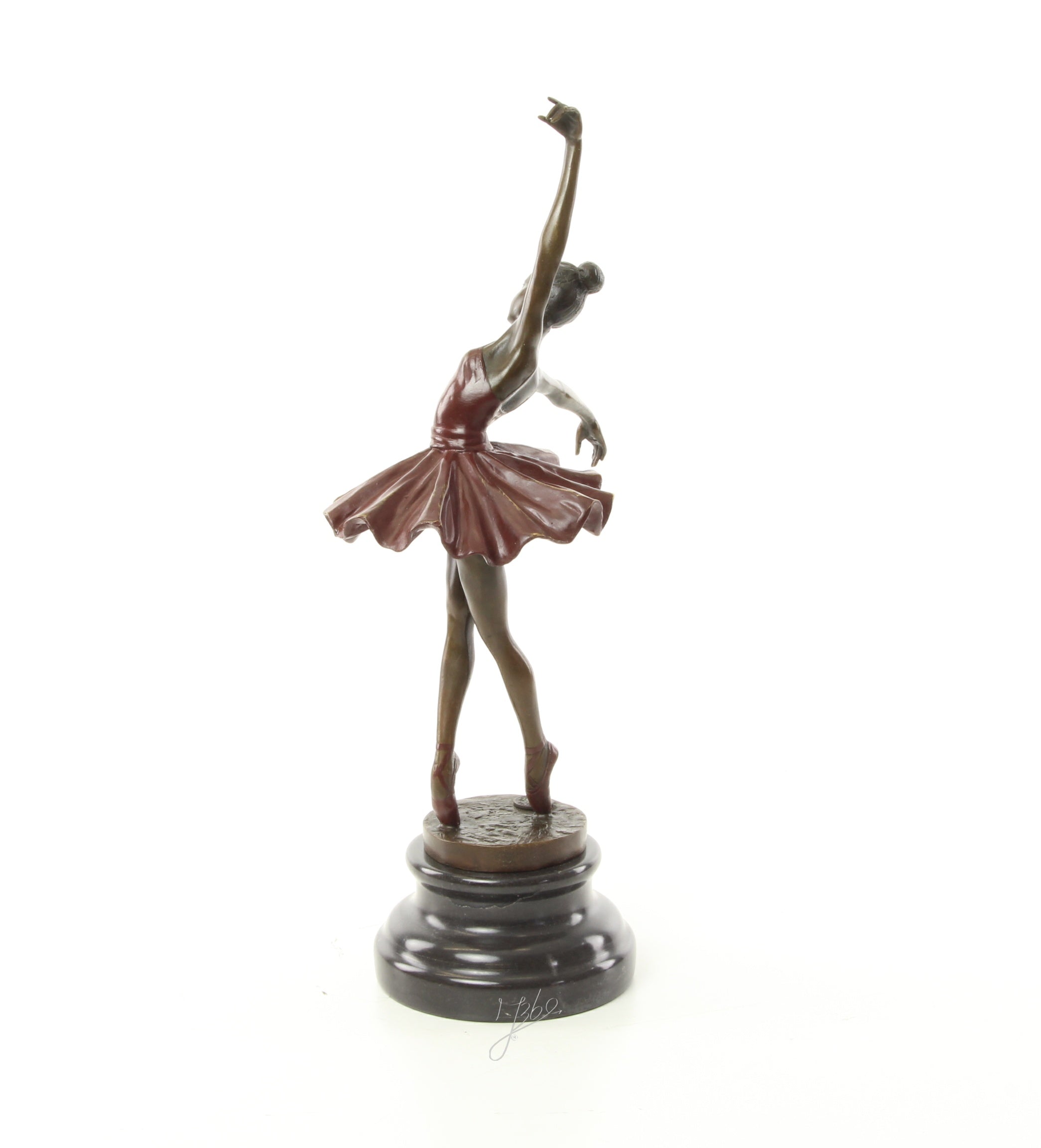 Bronzen ballerina op sokkel