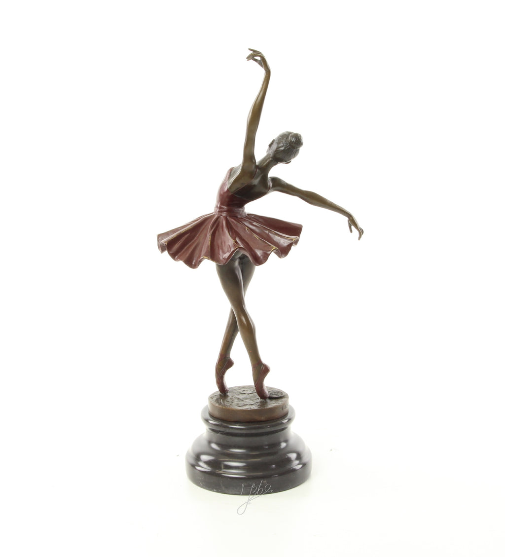 Bronzen ballerina op sokkel