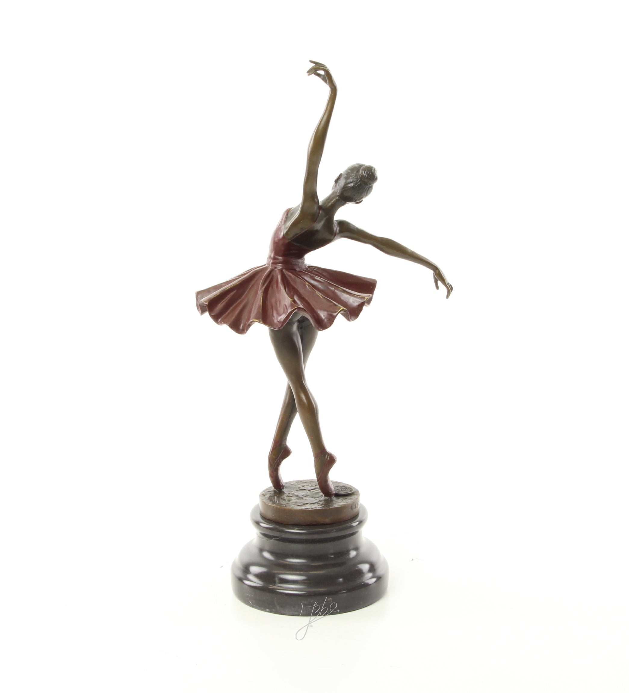 Bronzen ballerina op sokkel