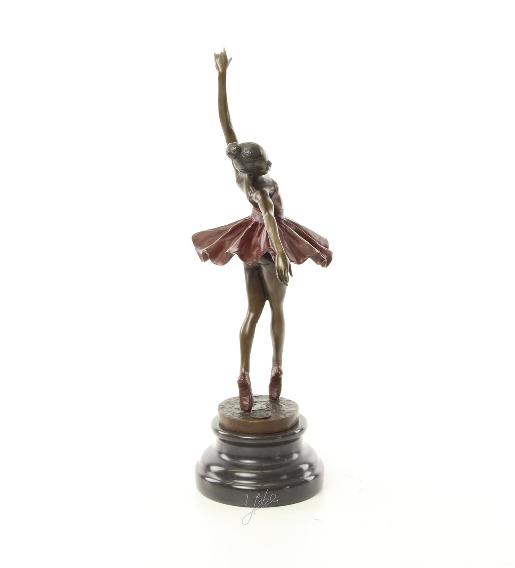 Bronzen ballerina op sokkel