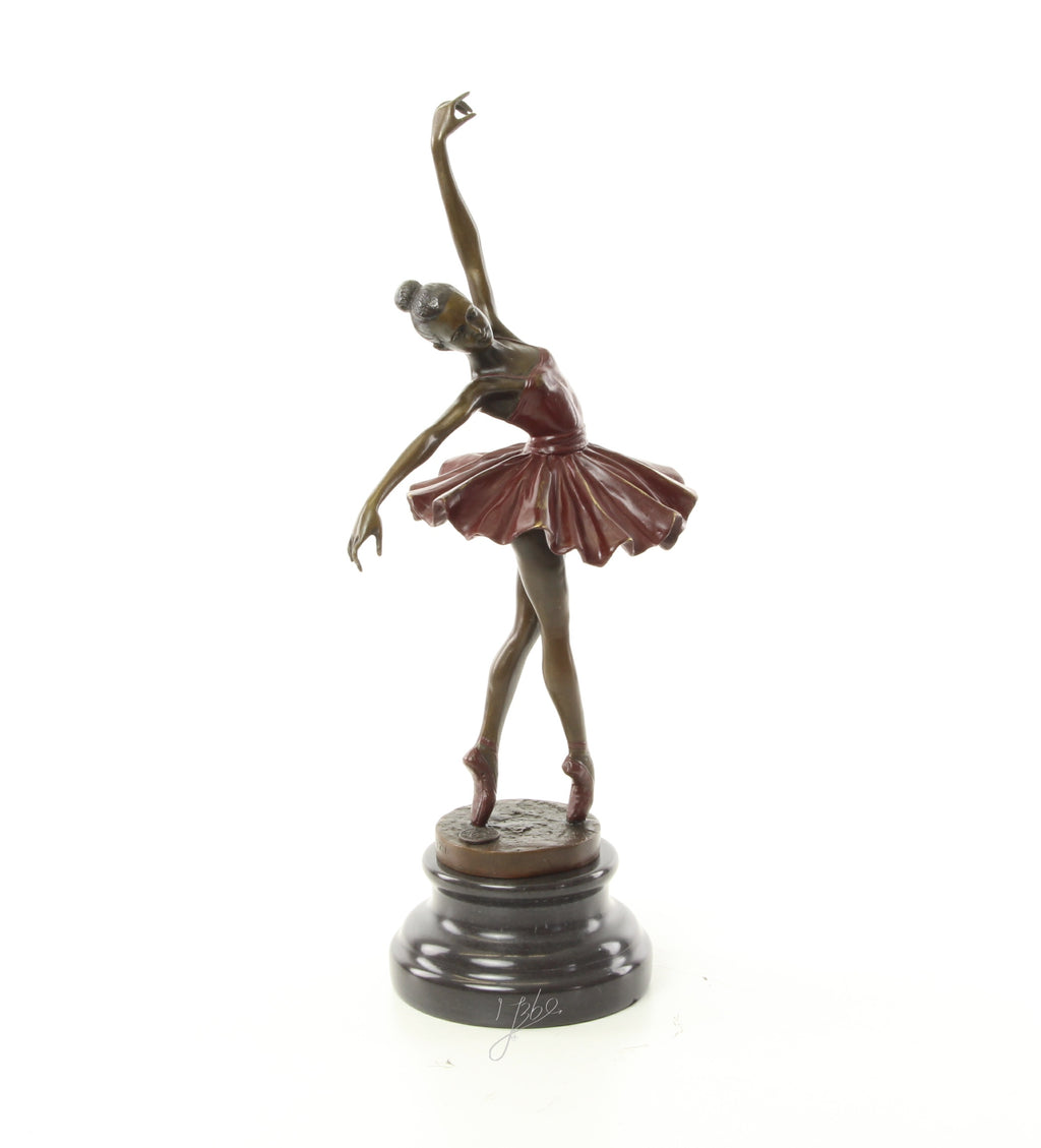 Bronzen ballerina op sokkel