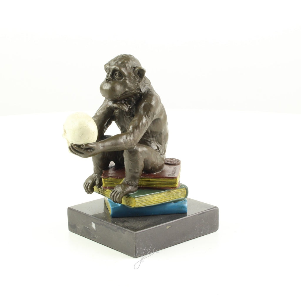 Darwin-aap denkt – Bronzen sculptuur – 14,3 cm