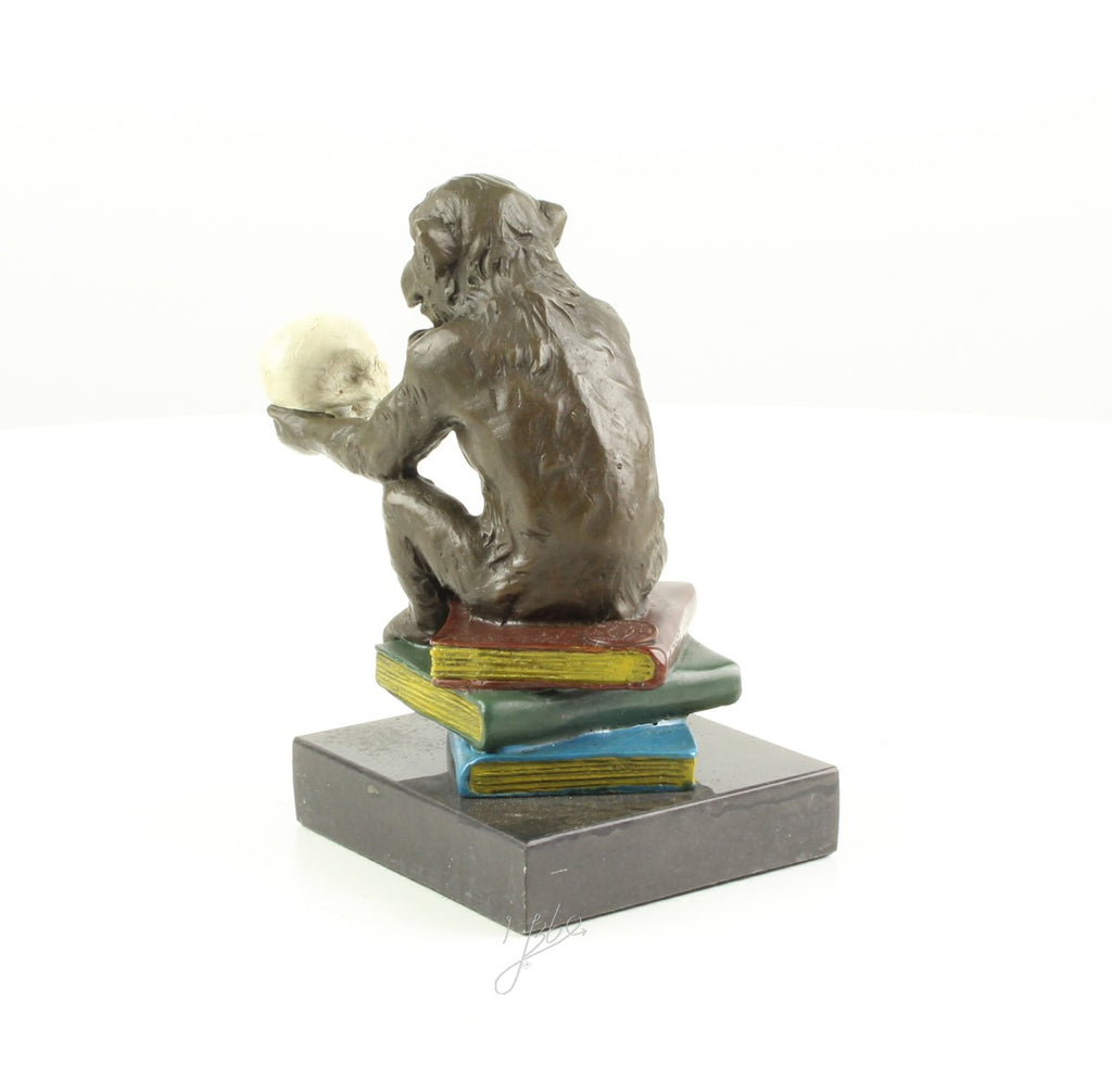 Darwin-aap denkt – Bronzen sculptuur – 14,3 cm