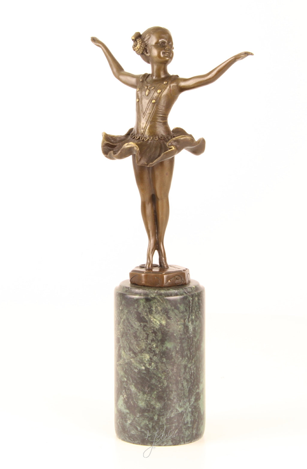 Ballerina – Bronzen beeld, marmer – 31,8 cm