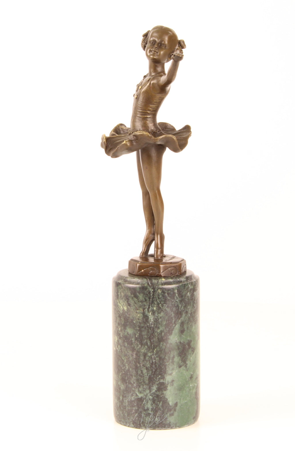 Ballerina – Bronzen beeld, marmer – 31,8 cm