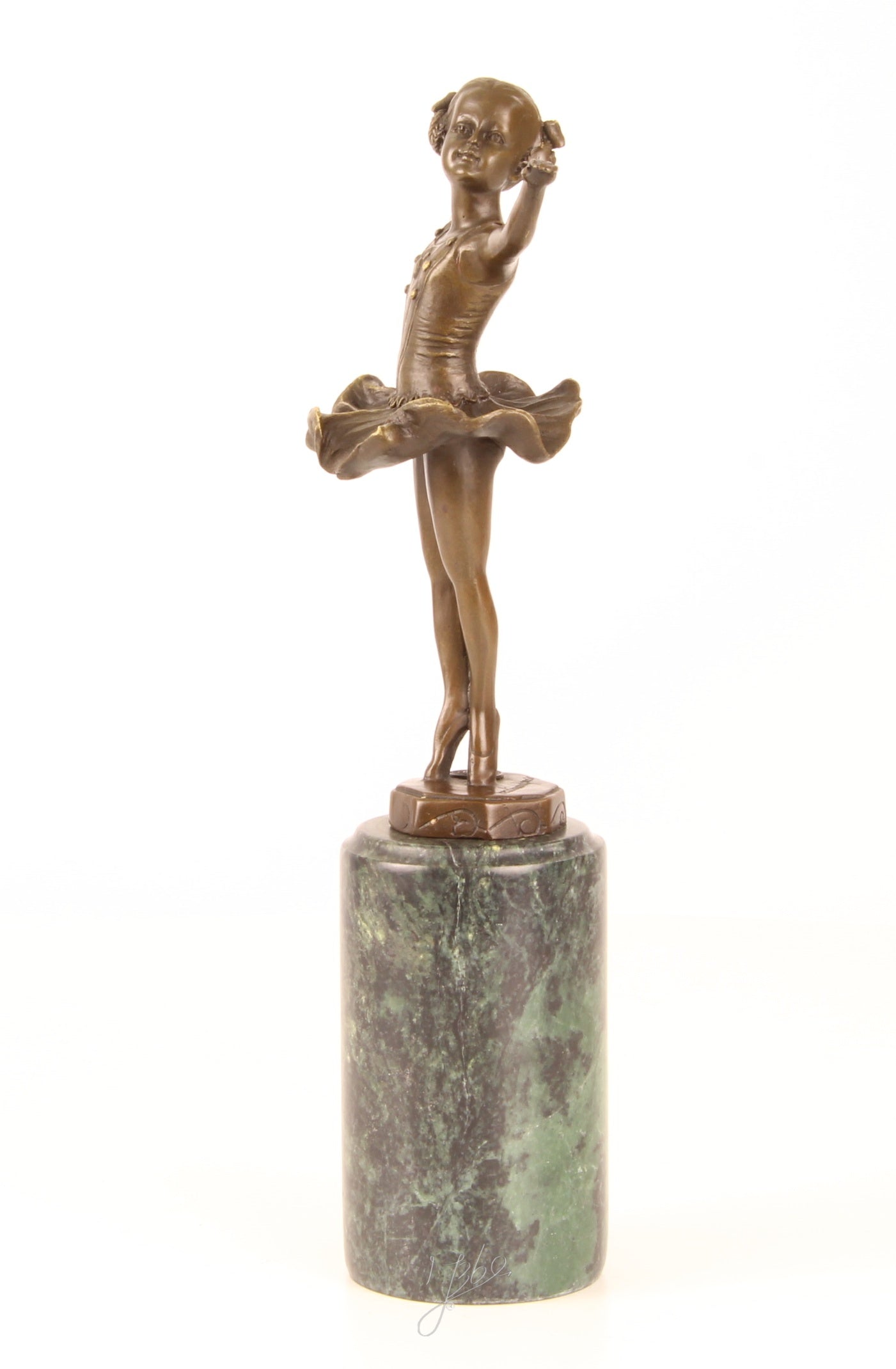 Ballerina – Bronzen beeld, marmer – 31,8 cm