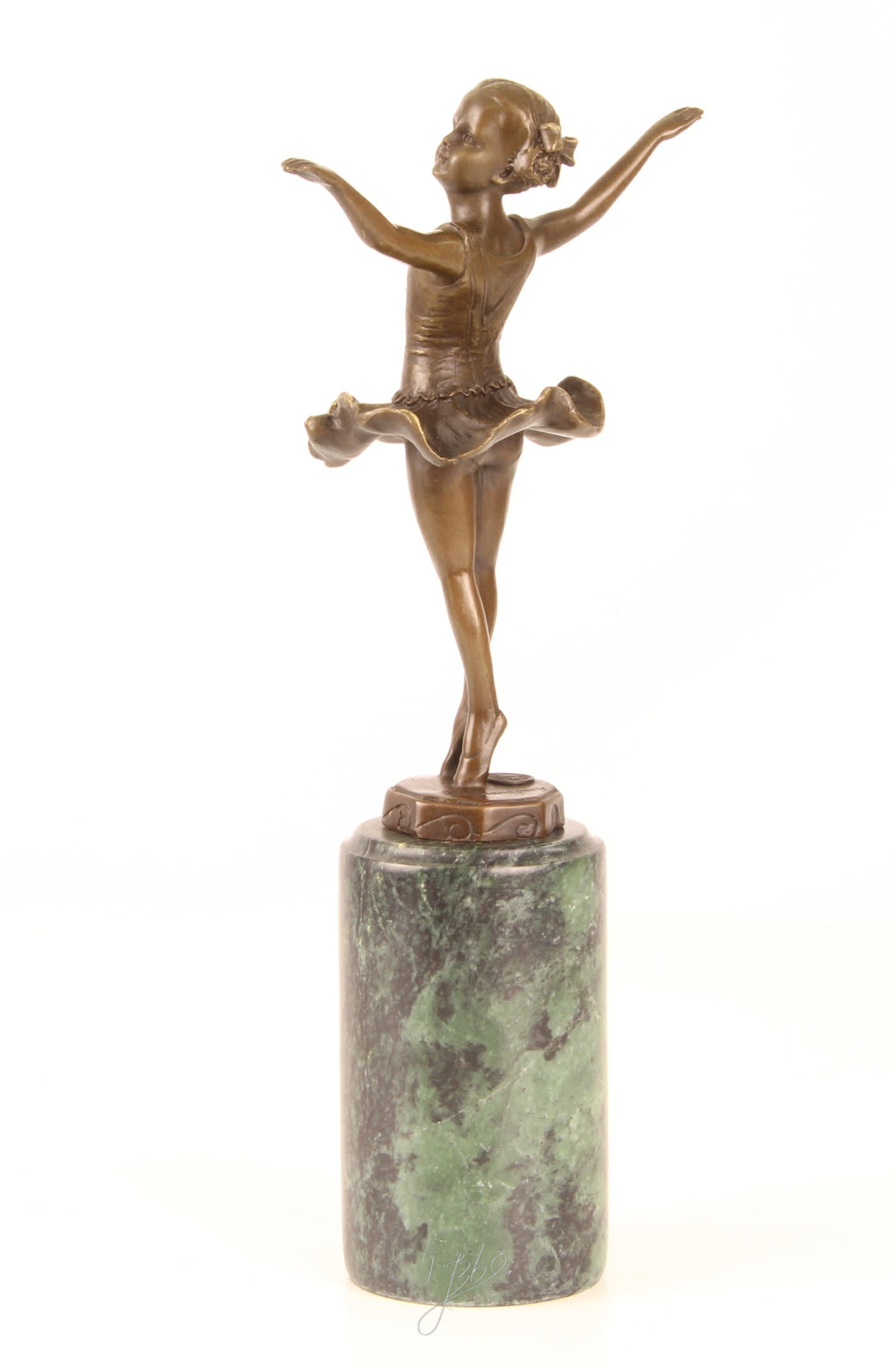 Ballerina – Bronzen beeld, marmer – 31,8 cm