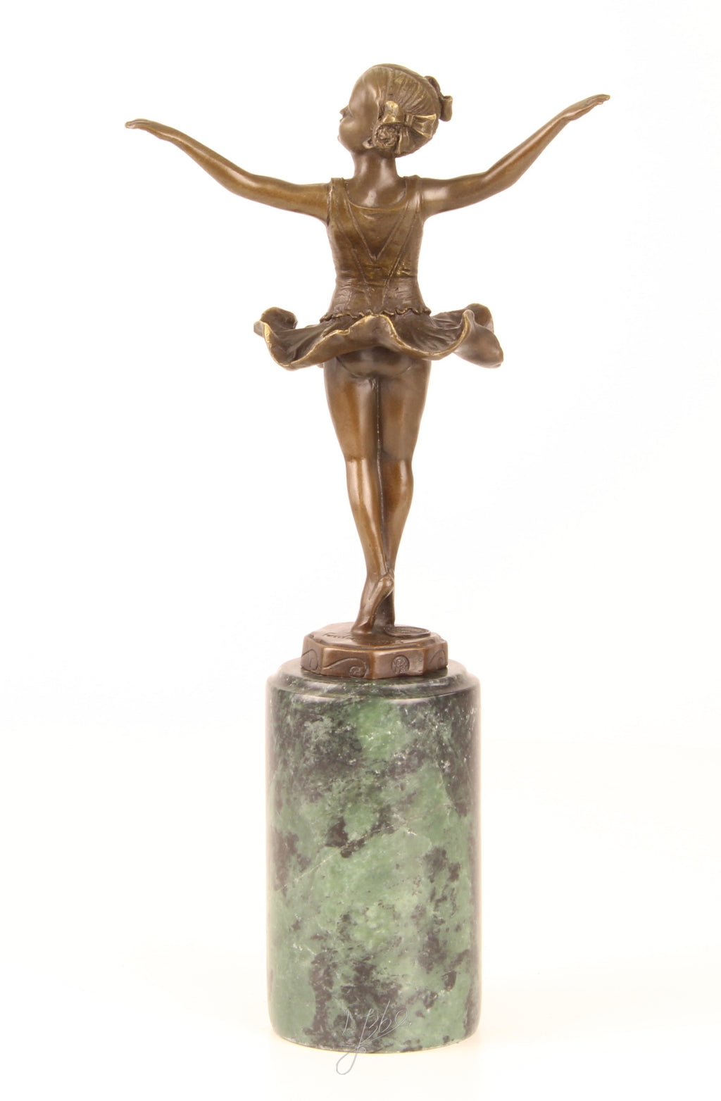 Ballerina – Bronzen beeld, marmer – 31,8 cm