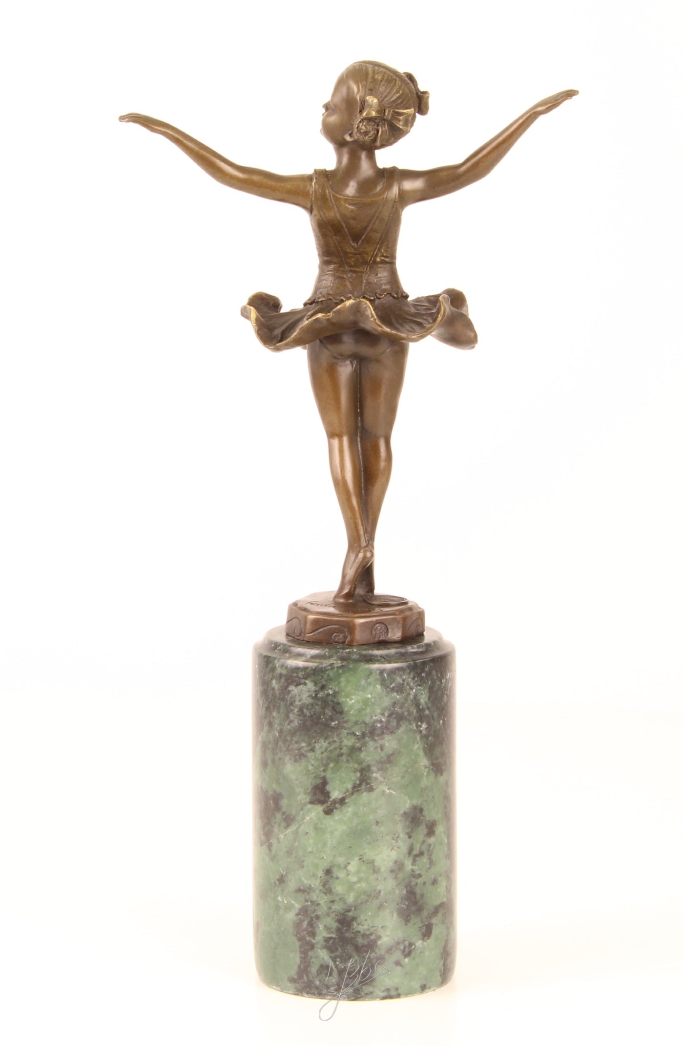 Ballerina – Bronzen beeld, marmer – 31,8 cm