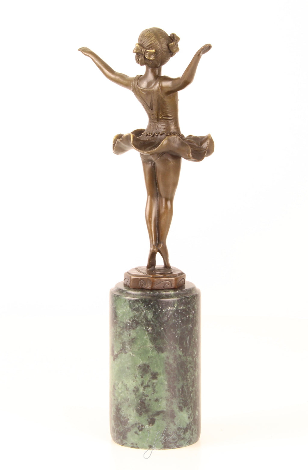 Ballerina – Bronzen beeld, marmer – 31,8 cm