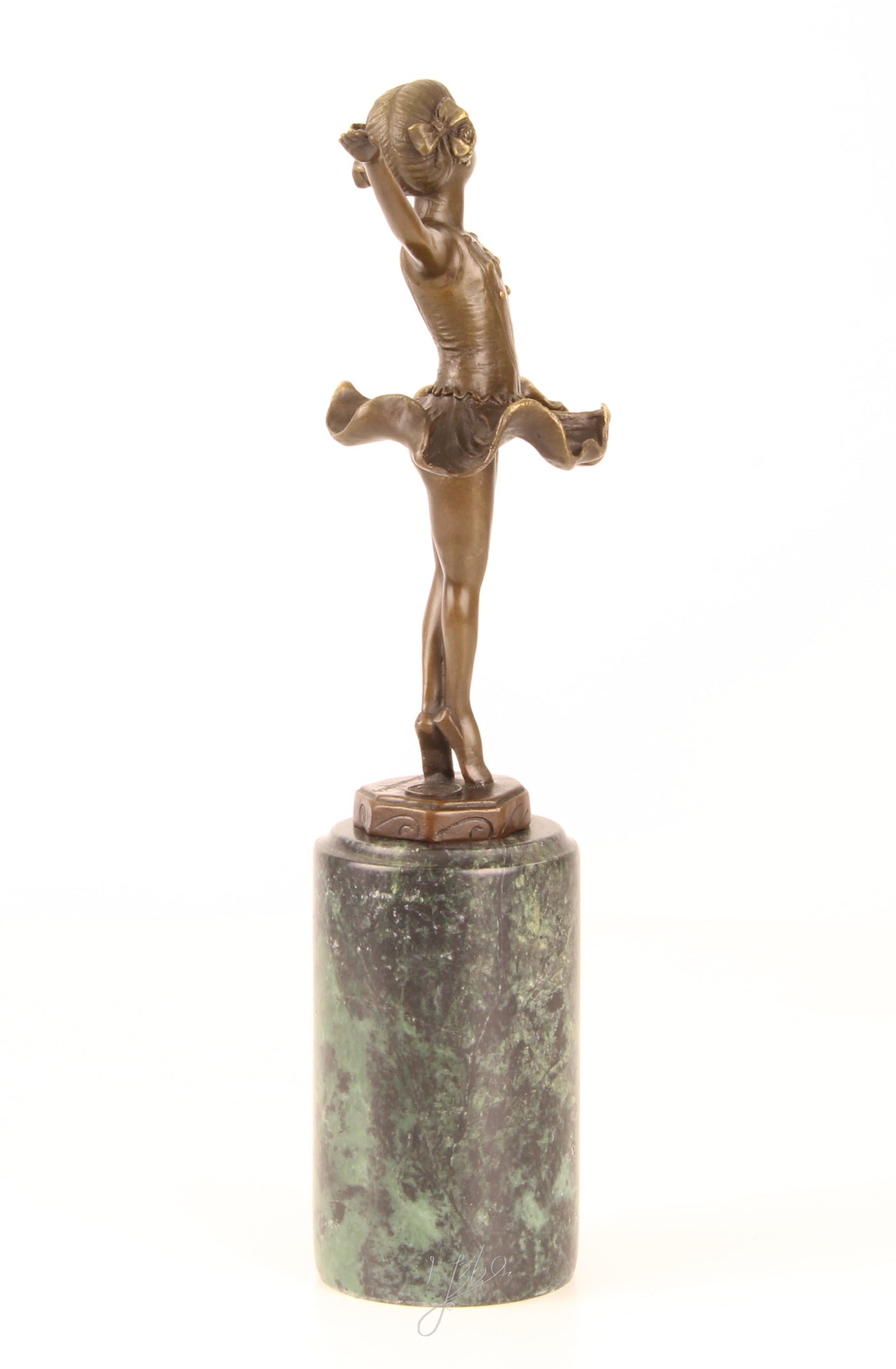 Ballerina – Bronzen beeld, marmer – 31,8 cm