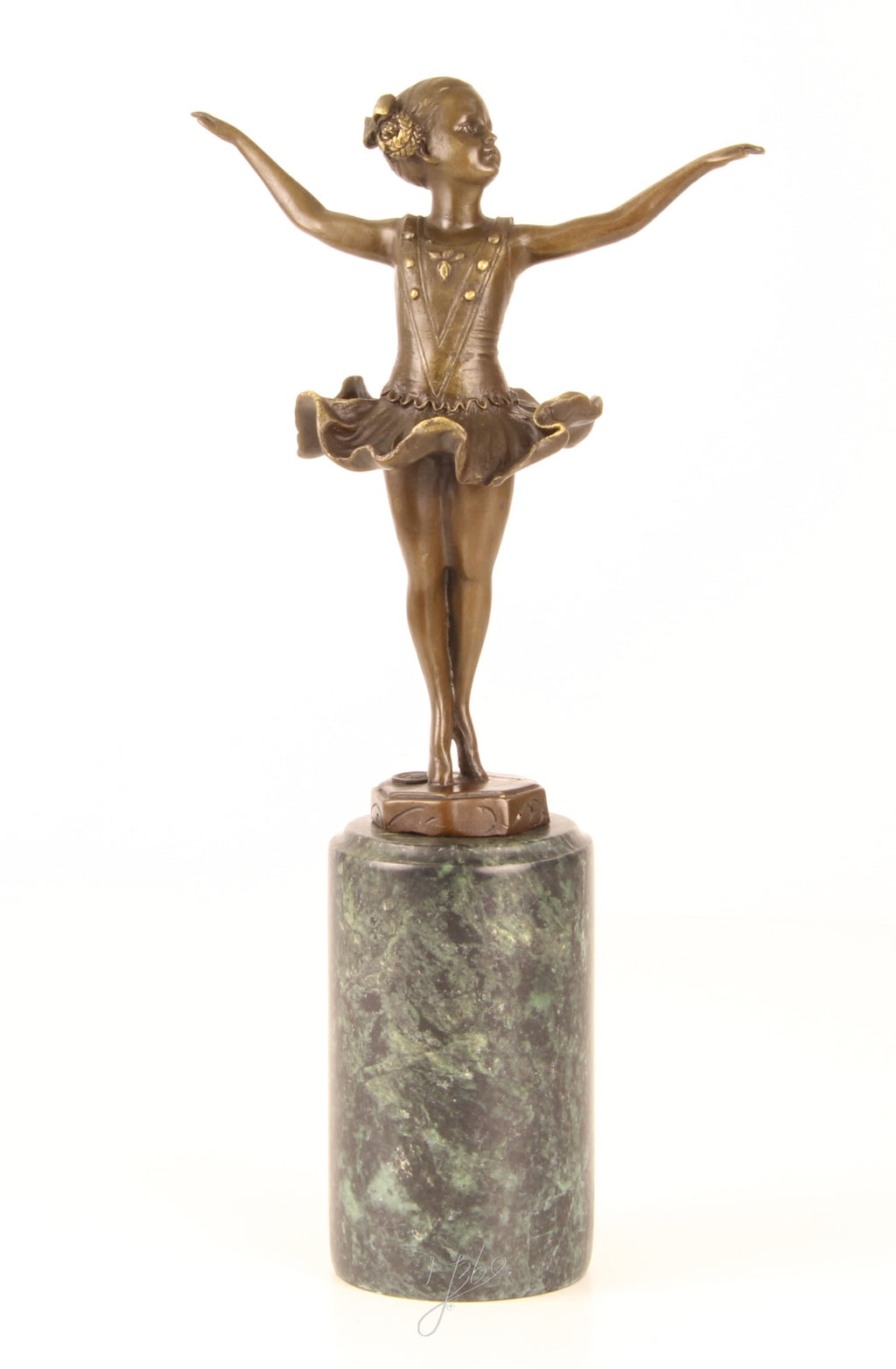 Ballerina – Bronzen beeld, marmer – 31,8 cm