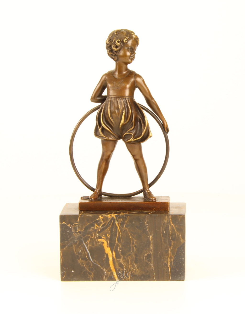 Hoop Girl – Bronzen beeld, marmer – 26 cm