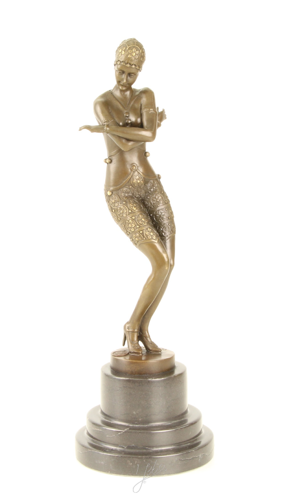 Danseres – Bronzen beeld, marmer – 37,6 cm