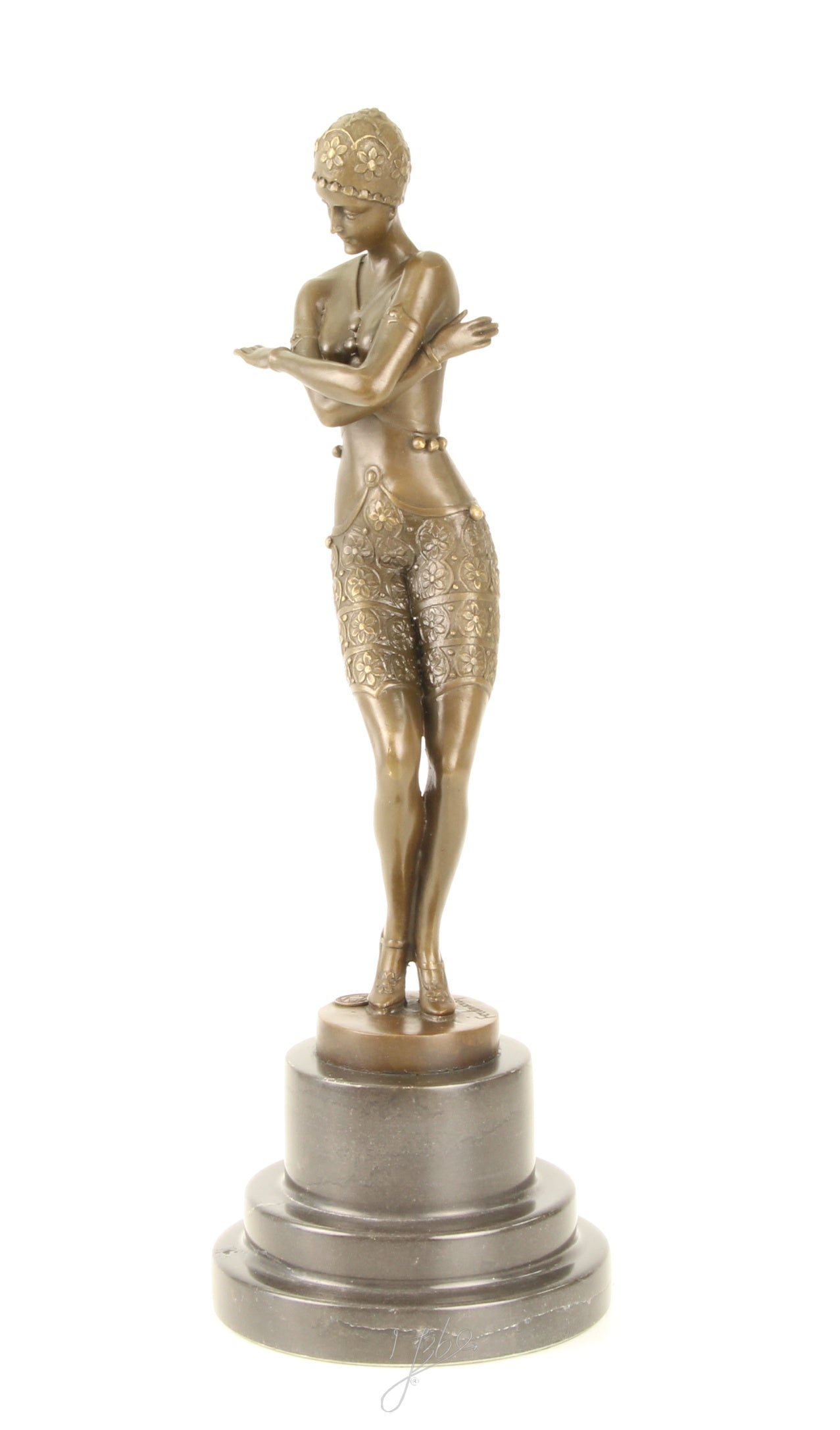 Danseres – Bronzen beeld, marmer – 37,6 cm