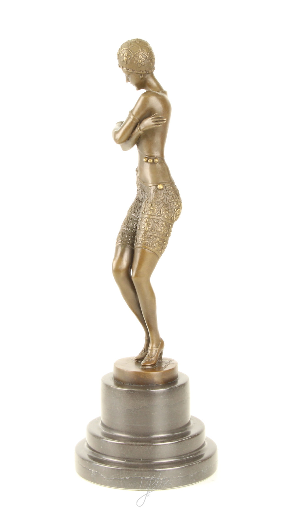 Danseres – Bronzen beeld, marmer – 37,6 cm