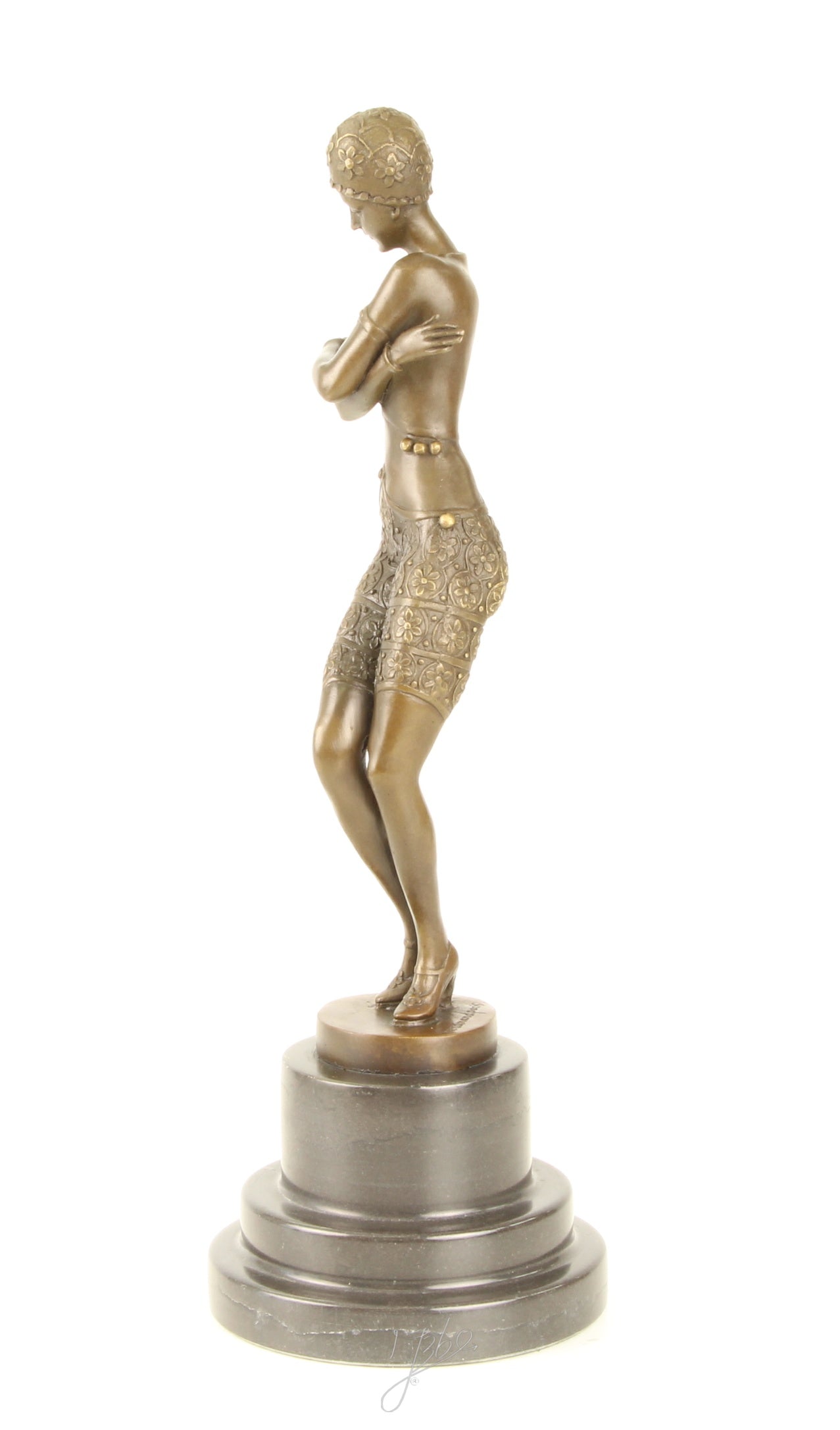 Danseres – Bronzen beeld, marmer – 37,6 cm