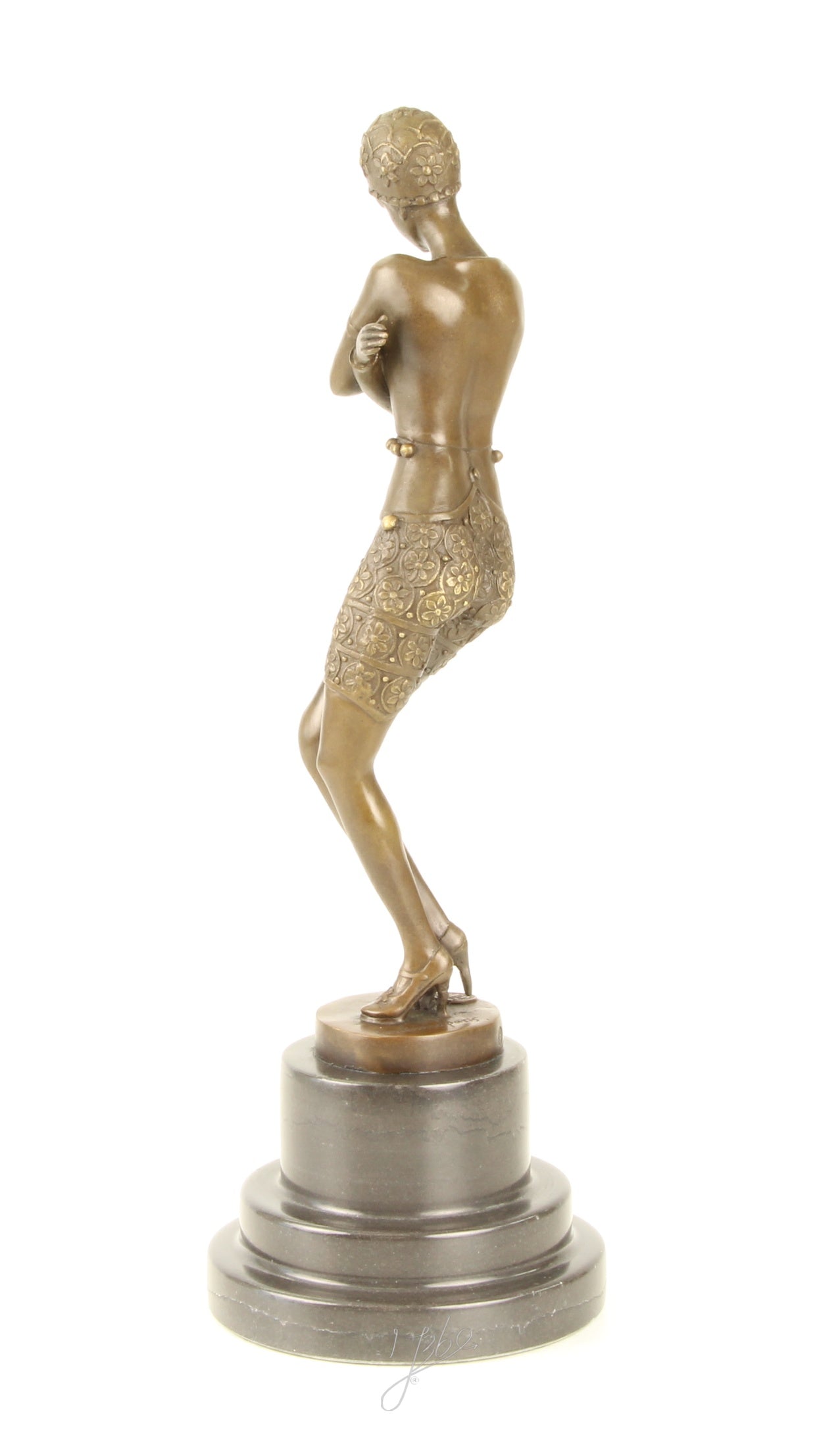 Danseres – Bronzen beeld, marmer – 37,6 cm