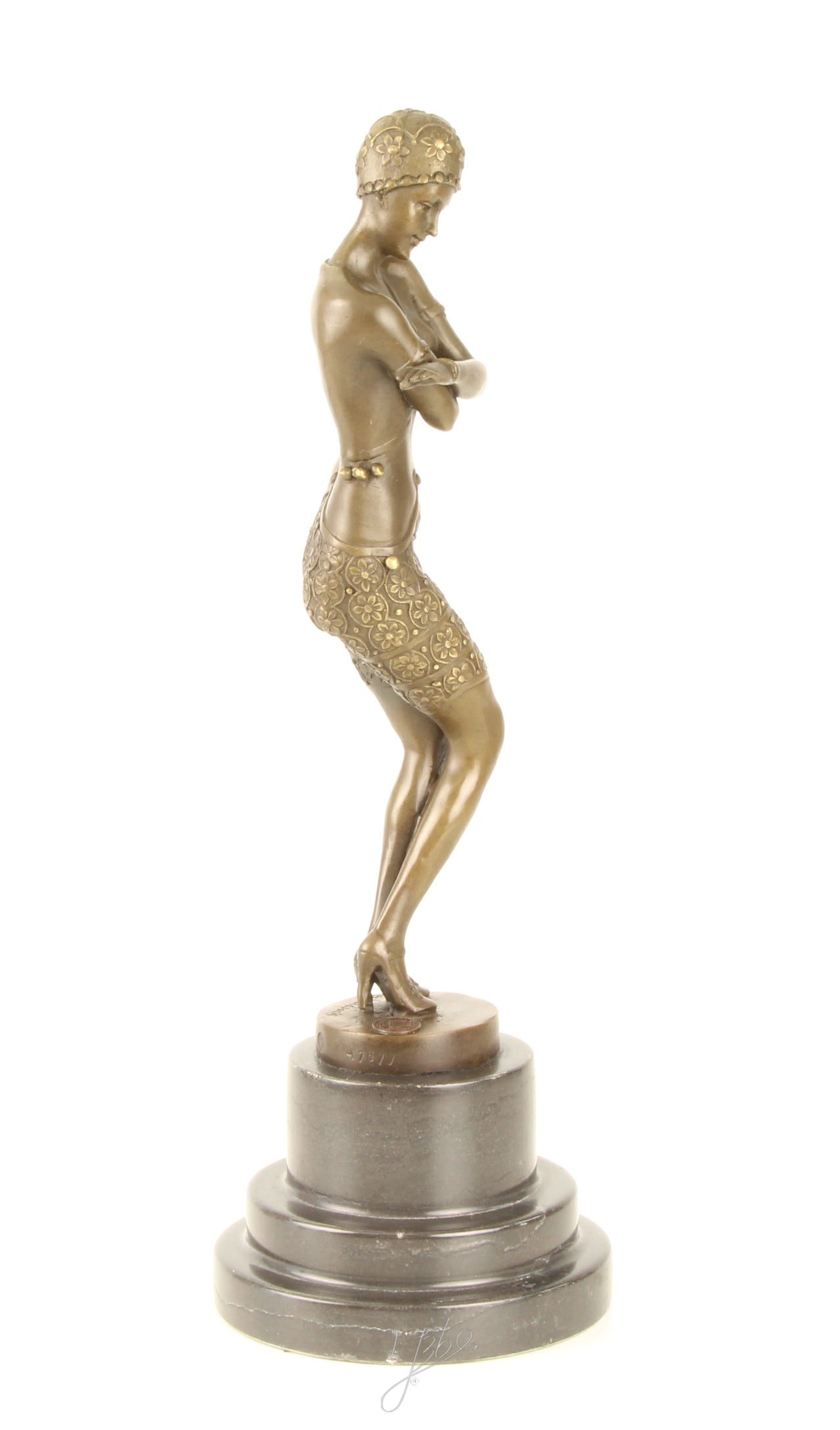 Danseres – Bronzen beeld, marmer – 37,6 cm