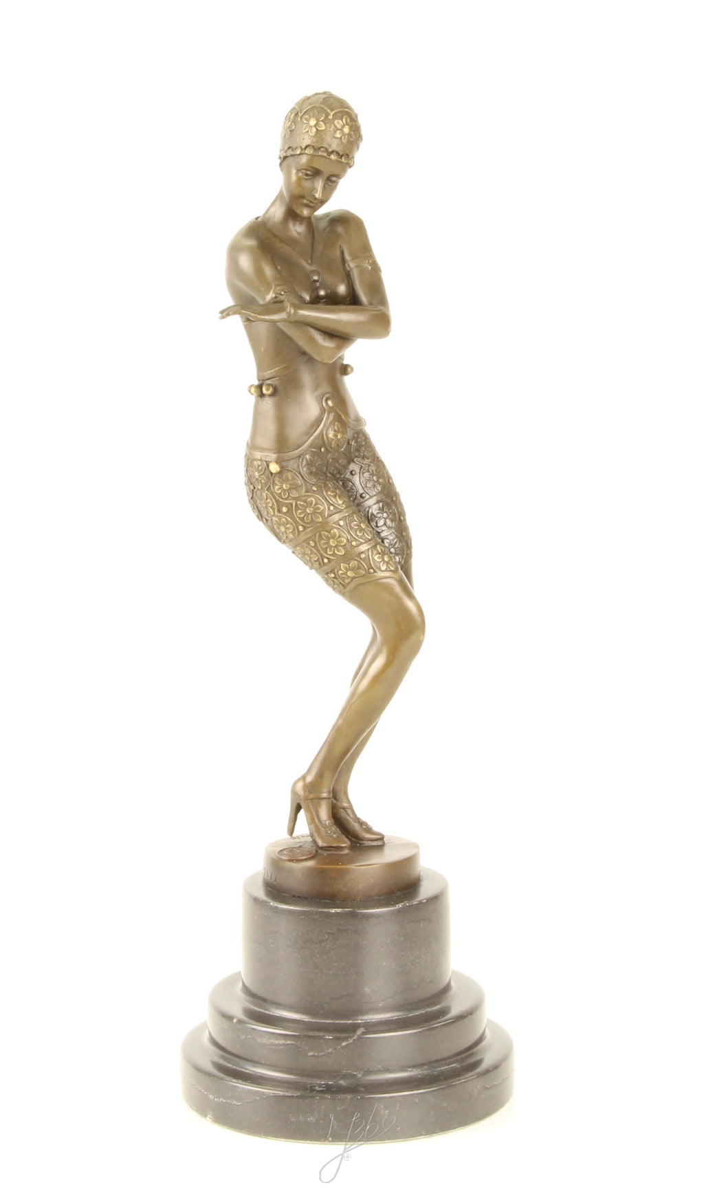 Danseres – Bronzen beeld, marmer – 37,6 cm