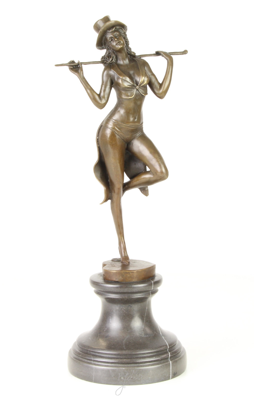 Revue danseres – Bronzen beeld, marmer – 38,2 cm